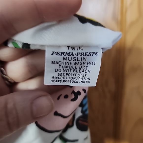 Vtg 1971 Peanuts Snoopy Charlie Brown Sheet Set Sears Schulz Twin pillowcases - Picture 3 of 14